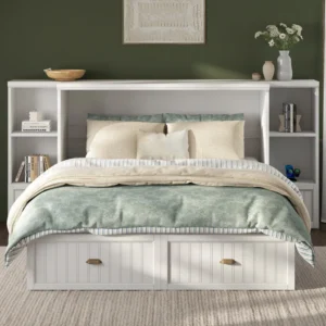 wilkinson+farmhouse+queen+murphy+bed+with+bedside+tables,+3+storage+drawers+&+charging+station,+white 1250068966 1250068967