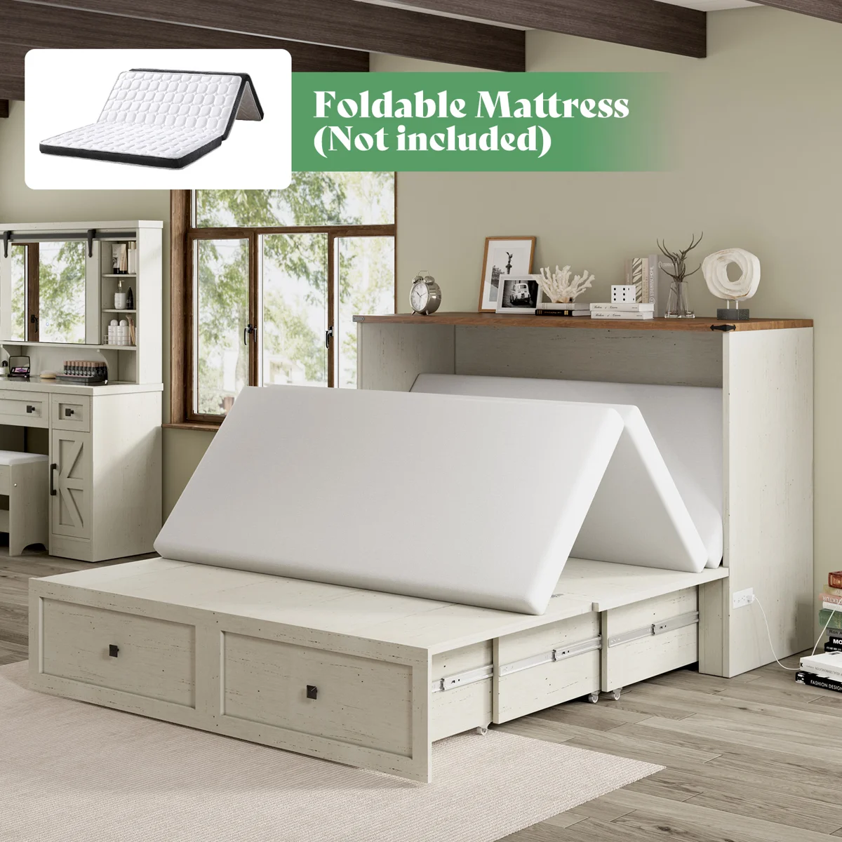 wilkinson+farmhouse+queen+murphy+bed+with+large+storage+drawer+&+charging+station,+white 922616757 922616756 (4)