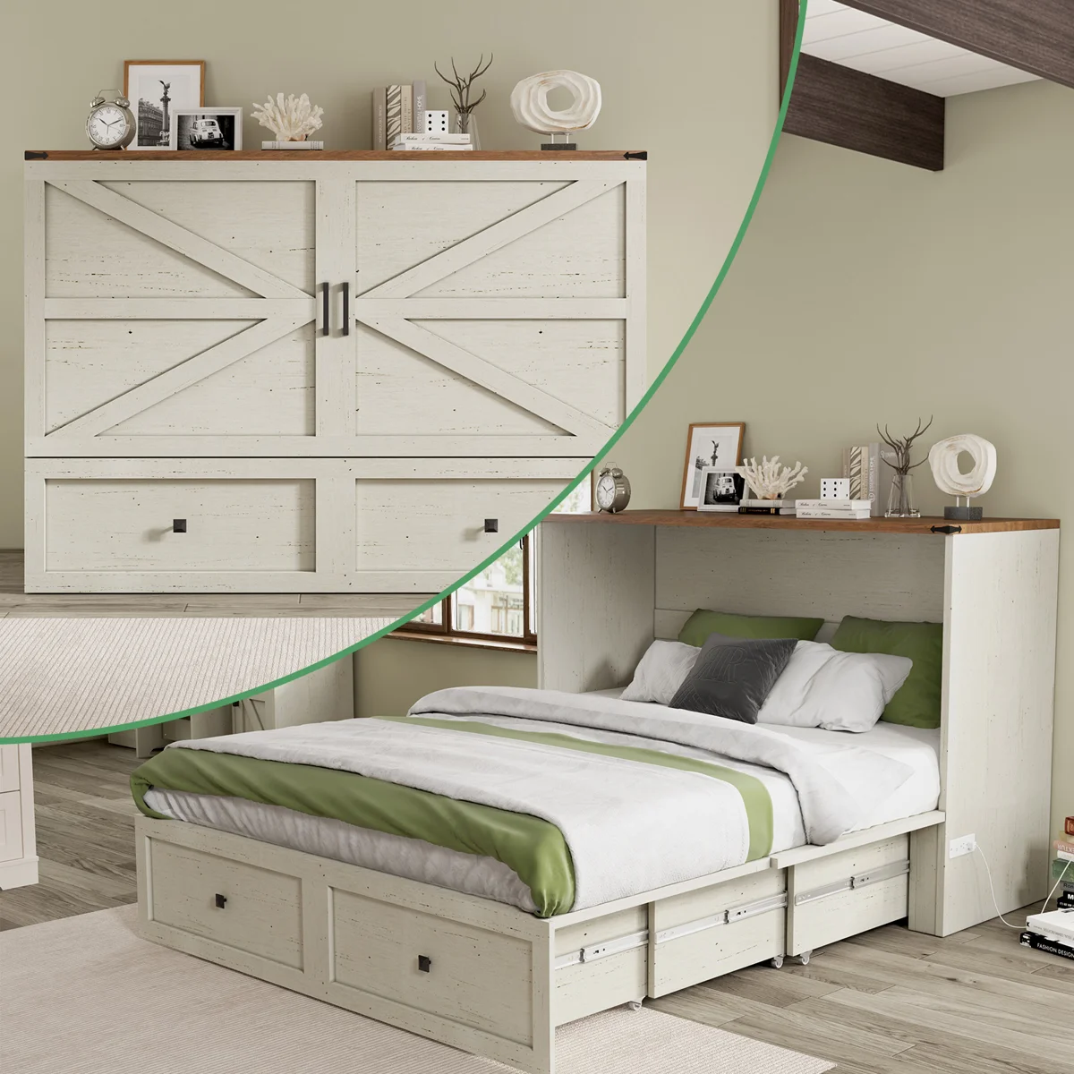 wilkinson+farmhouse+queen+murphy+bed+with+large+storage+drawer+&+charging+station,+white 922616757 922616756 (5)