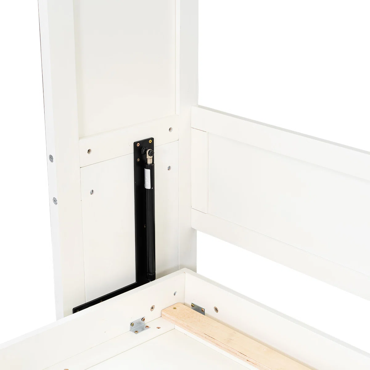 Full Size Murphy Bed with 2 Storage Drawers, Space-Saving Beige Wall Bed - Image 2