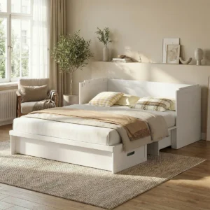 Queen Murphy Bed Cabinet, Murphy Bed with Charging Station, Murphy Bed with Mattress, 1200lbs Capacity Murphy Bed, Folding Cabinet Bed with USB Ports, Space Saving Furniture, Murphy Nest Bed Cabinet
