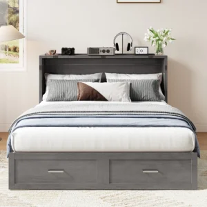 Queen Murphy Bed Cabinet, Murphy bed cabinet with storage, cabinet bed with USB ports, guest room fold out bed, Murphy Nest, space saving queen bed