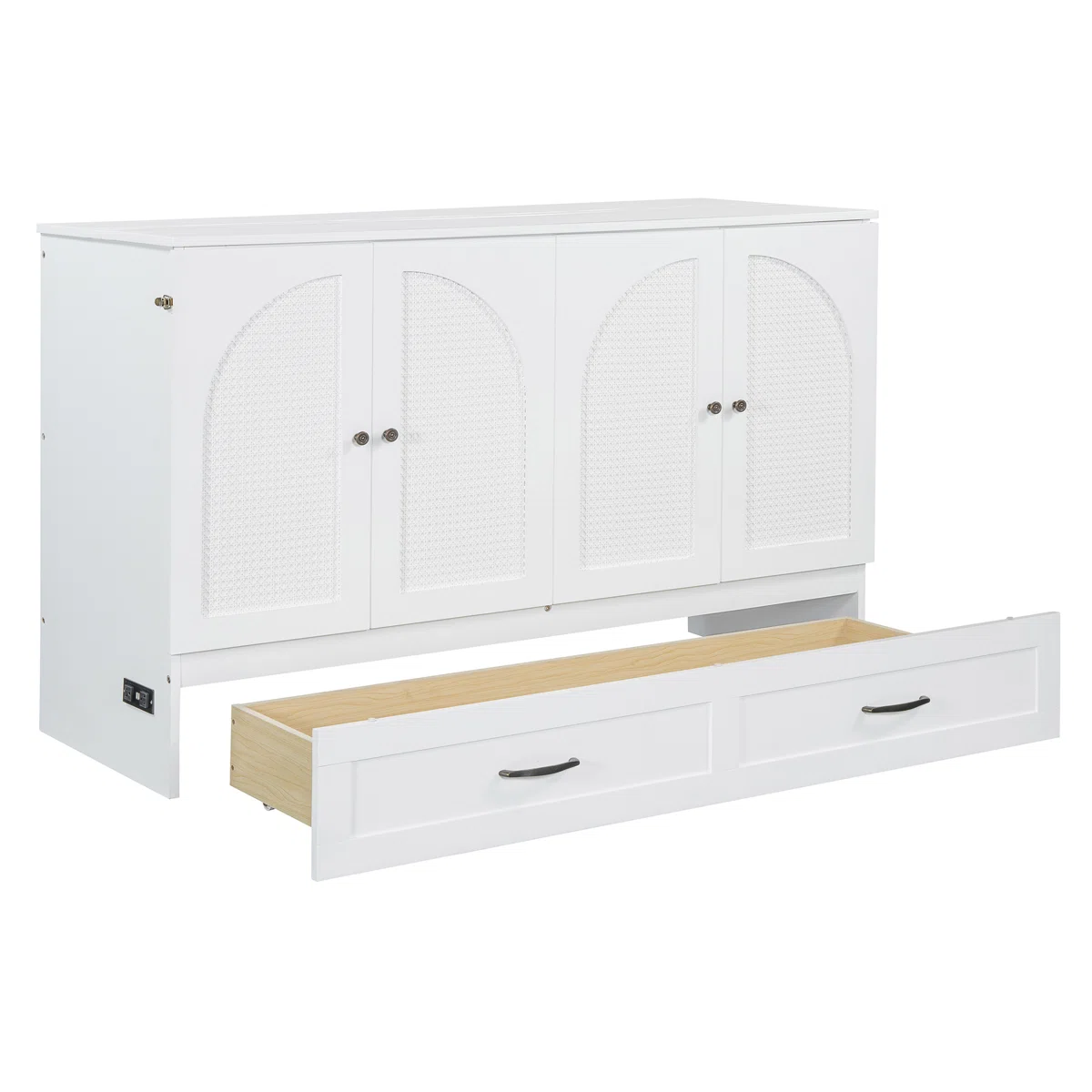Queen Size Murphy Bed with Large Storage Drawers, Space-Saving Wall Bed for Home, Guest Room or Studio, White - Image 9