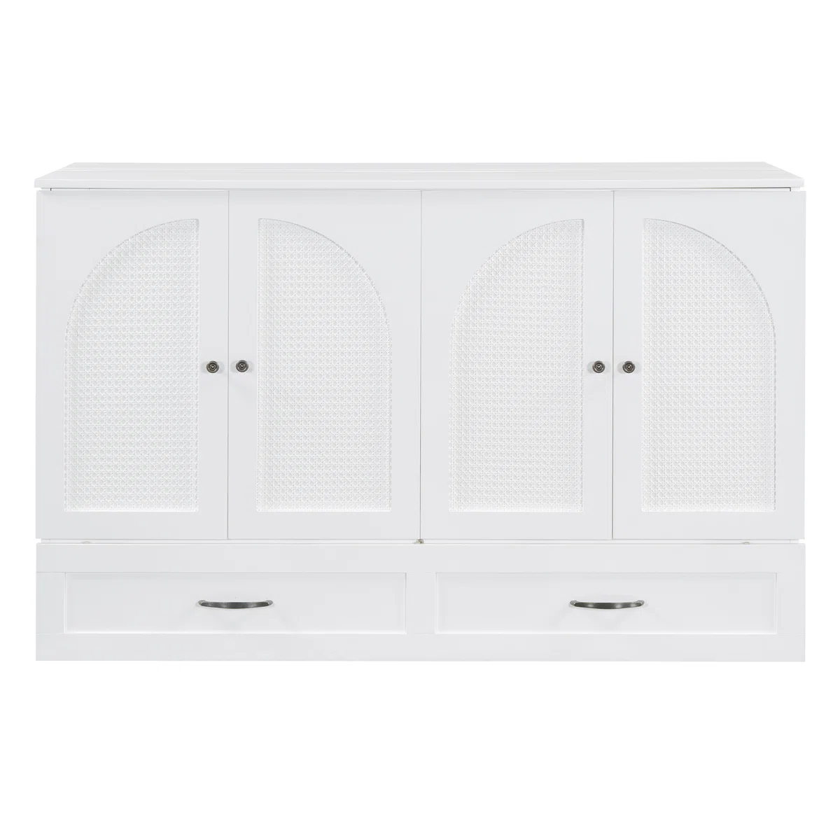 Queen Size Murphy Bed with Large Storage Drawers, Space-Saving Wall Bed for Home, Guest Room or Studio, White - Image 8