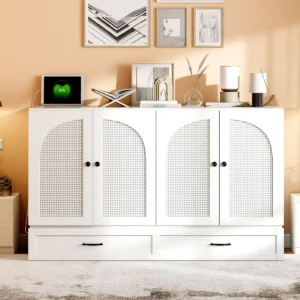 Queen Size Murphy Bed, Space-Saving Wall Bed, Murphy Bed with Storage Drawers, White Wall Bed, Studio Apartment Furniture, Guest Room Bed, Murphy Nest