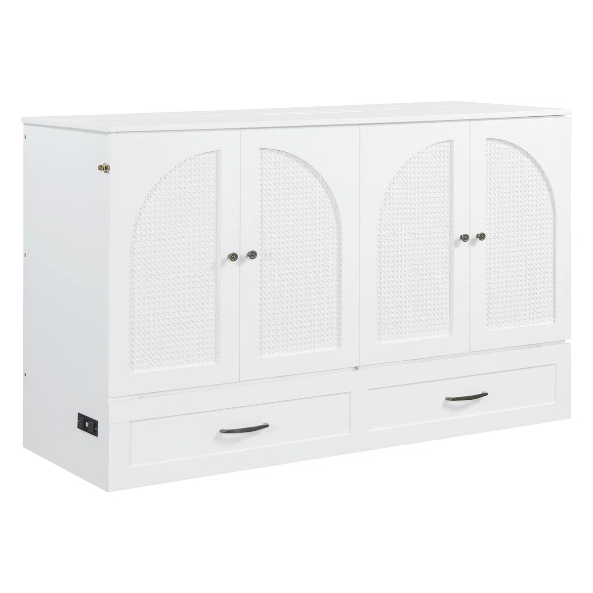 Queen Size Murphy Bed with Large Storage Drawers, Space-Saving Wall Bed for Home, Guest Room or Studio, White - Image 5