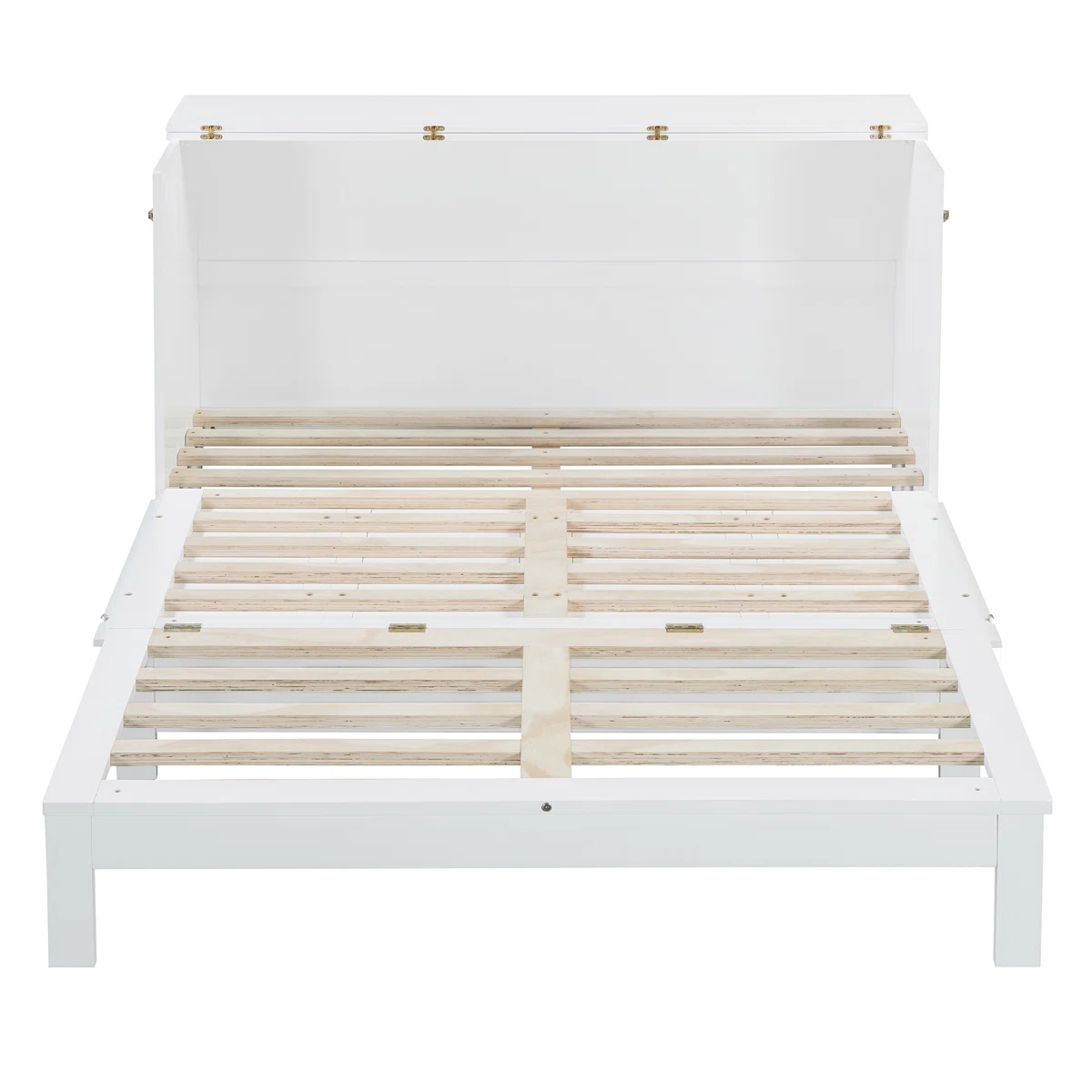 Queen Size Murphy Bed with Large Storage Drawers, Space-Saving Wall Bed for Home, Guest Room or Studio, White - Image 4