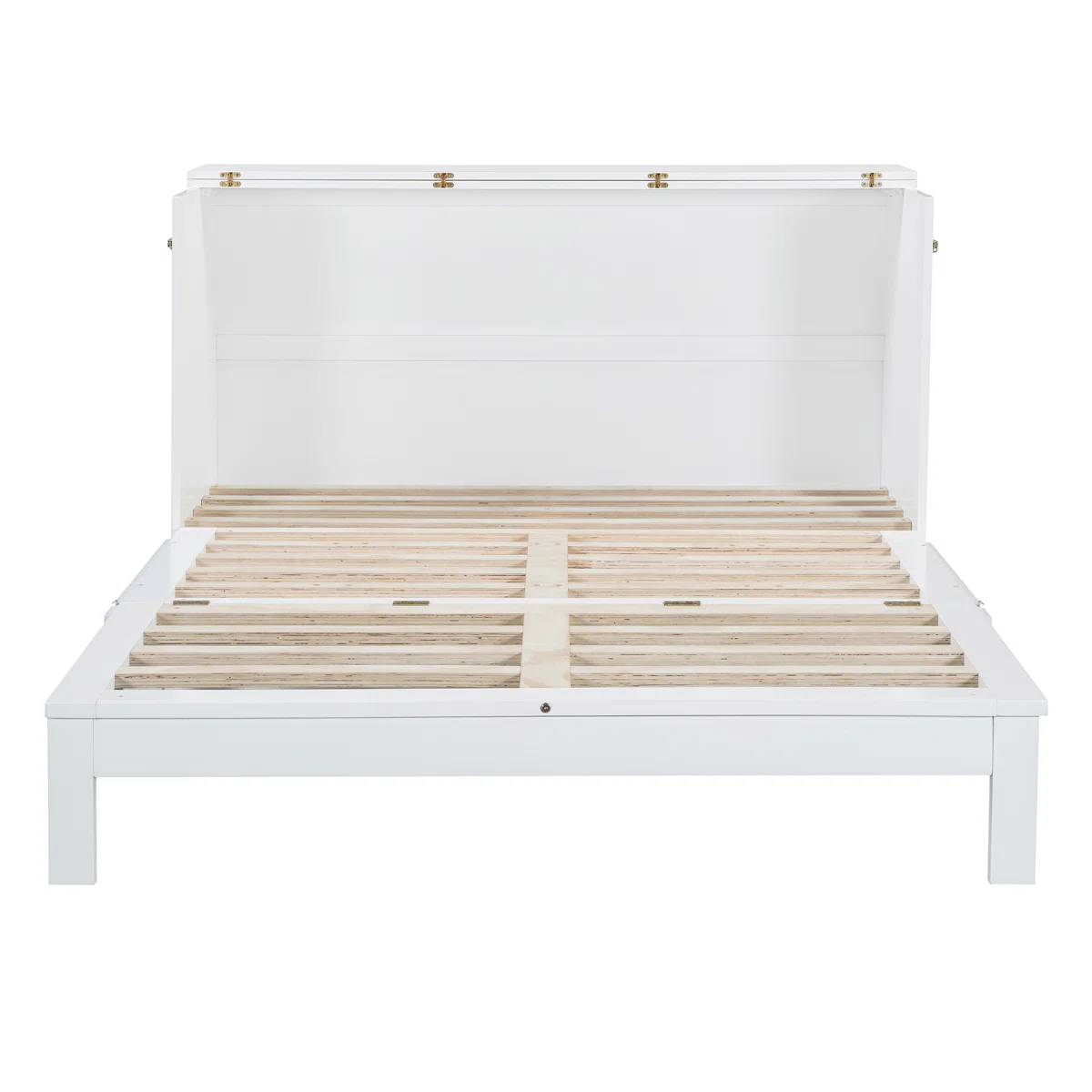 Queen Size Murphy Bed with Large Storage Drawers, Space-Saving Wall Bed for Home, Guest Room or Studio, White - Image 3