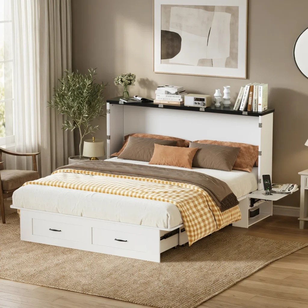 best murphy beds for small apartments, space-saving wall beds, murphy bed cabinet with mattress, horizontal wall beds, vertical murphy bed, multi-functional apartment furniture, murphy nest beds, guest room fold down bed